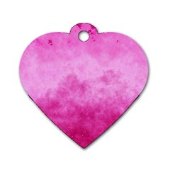 Abstract Pink Grunge Texture Dog Tag Heart (two Sides) by SpinnyChairDesigns