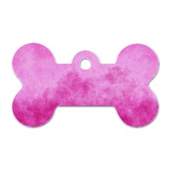 Abstract Pink Grunge Texture Dog Tag Bone (two Sides) by SpinnyChairDesigns