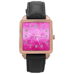 Abstract Pink Grunge Texture Rose Gold Leather Watch  by SpinnyChairDesigns