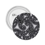 Abstract Paisley Black and White 2.25  Buttons Front