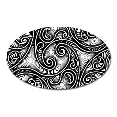 Abstract Paisley Black And White Oval Magnet by SpinnyChairDesigns