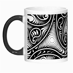 Abstract Paisley Black And White Morph Mugs by SpinnyChairDesigns