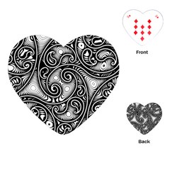 Abstract Paisley Black And White Playing Cards Single Design (heart) by SpinnyChairDesigns