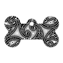 Abstract Paisley Black And White Dog Tag Bone (two Sides) by SpinnyChairDesigns