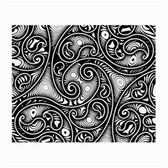 Abstract Paisley Black And White Small Glasses Cloth (2 Sides) by SpinnyChairDesigns