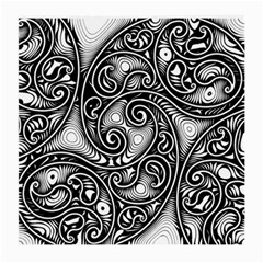 Abstract Paisley Black And White Medium Glasses Cloth (2 Sides) by SpinnyChairDesigns