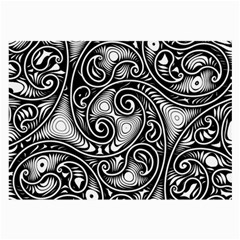 Abstract Paisley Black And White Large Glasses Cloth