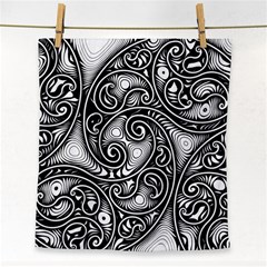 Abstract Paisley Black And White Face Towel by SpinnyChairDesigns