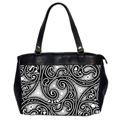 Abstract Paisley Black And White Oversize Office Handbag (2 Sides) by SpinnyChairDesigns