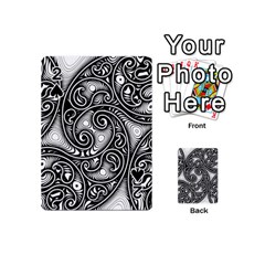 Abstract Paisley Black And White Playing Cards 54 Designs (mini) by SpinnyChairDesigns