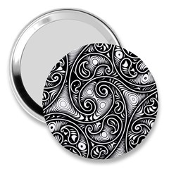 Abstract Paisley Black And White 3  Handbag Mirrors by SpinnyChairDesigns