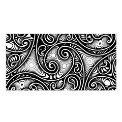 Abstract Paisley Black And White Satin Shawl by SpinnyChairDesigns