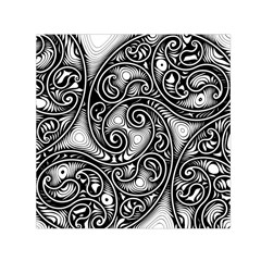 Abstract Paisley Black And White Small Satin Scarf (square) by SpinnyChairDesigns