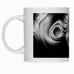 Black And White Abstract Swirls White Mugs by SpinnyChairDesigns