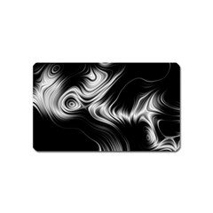 Black And White Abstract Swirls Magnet (name Card) by SpinnyChairDesigns