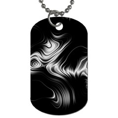 Black And White Abstract Swirls Dog Tag (two Sides) by SpinnyChairDesigns