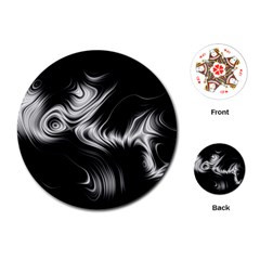 Black And White Abstract Swirls Playing Cards Single Design (round) by SpinnyChairDesigns