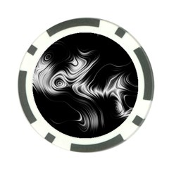 Black And White Abstract Swirls Poker Chip Card Guard by SpinnyChairDesigns