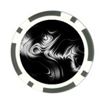 Black and White Abstract Swirls Poker Chip Card Guard Front