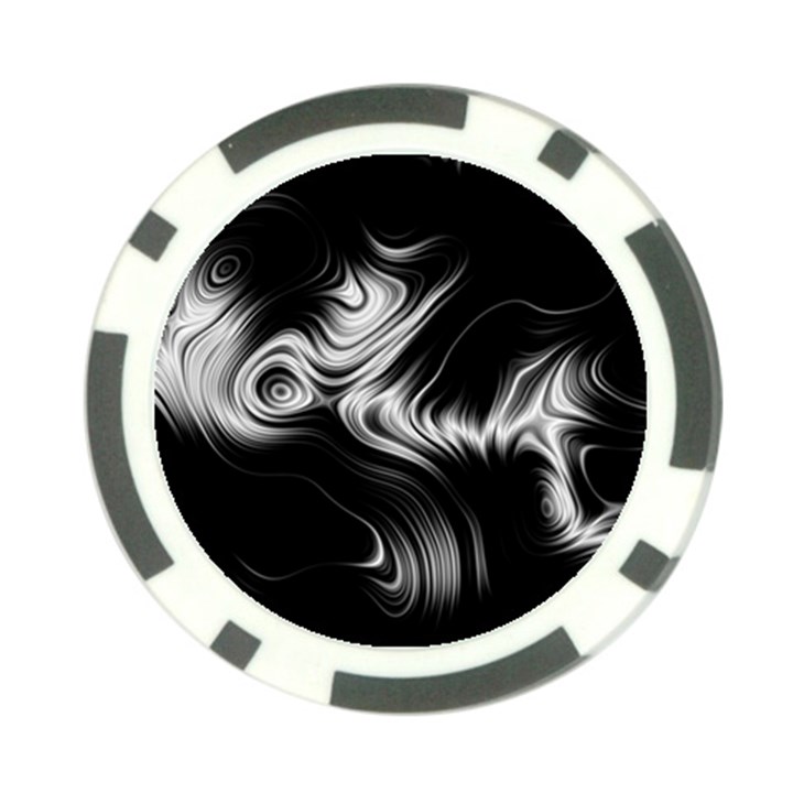 Black and White Abstract Swirls Poker Chip Card Guard