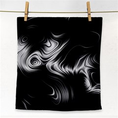 Black And White Abstract Swirls Face Towel by SpinnyChairDesigns