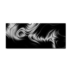 Black And White Abstract Swirls Hand Towel by SpinnyChairDesigns