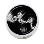 Black and White Abstract Swirls 4-Port USB Hub (One Side) Front