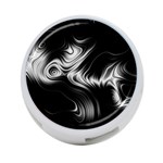 Black and White Abstract Swirls 4-Port USB Hub (Two Sides) Front