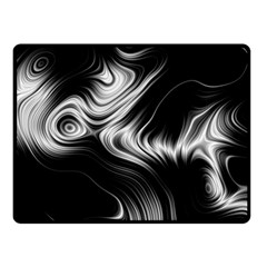 Black And White Abstract Swirls Fleece Blanket (small) by SpinnyChairDesigns