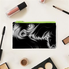 Black And White Abstract Swirls Cosmetic Bag (xs) by SpinnyChairDesigns