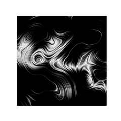 Black And White Abstract Swirls Small Satin Scarf (square) by SpinnyChairDesigns