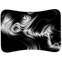 Black And White Abstract Swirls Velour Seat Head Rest Cushion by SpinnyChairDesigns