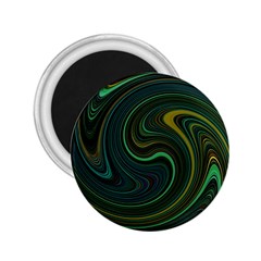 Dark Green Swirls 2 25  Magnets by SpinnyChairDesigns