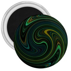 Dark Green Swirls 3  Magnets by SpinnyChairDesigns