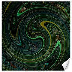 Dark Green Swirls Canvas 16  X 16  by SpinnyChairDesigns