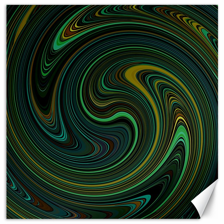 Dark Green Swirls Canvas 16  x 16 