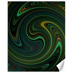 Dark Green Swirls Canvas 16  X 20  by SpinnyChairDesigns