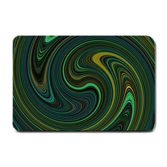 Dark Green Swirls Small Doormat  by SpinnyChairDesigns