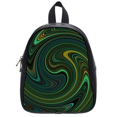 Dark Green Swirls School Bag (small) by SpinnyChairDesigns