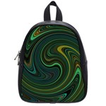 Dark Green Swirls School Bag (Small) Front