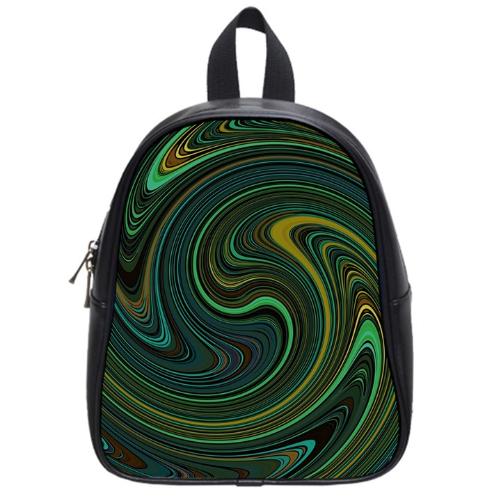 Dark Green Swirls School Bag (Small)