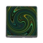 Dark Green Swirls Memory Card Reader (Square 5 Slot) Front