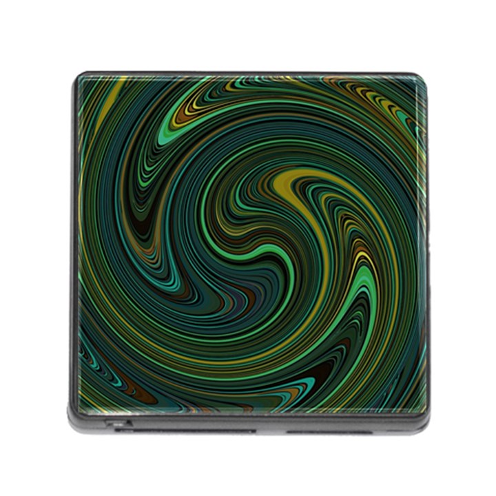 Dark Green Swirls Memory Card Reader (Square 5 Slot)