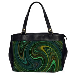 Dark Green Swirls Oversize Office Handbag (2 Sides) by SpinnyChairDesigns