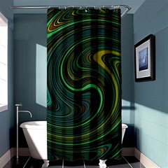 Dark Green Swirls Shower Curtain 36  X 72  (stall)  by SpinnyChairDesigns