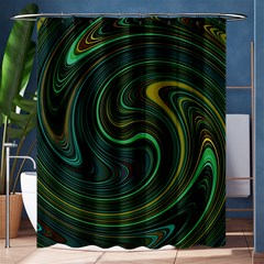 Dark Green Swirls Shower Curtain 60  X 72  (medium)  by SpinnyChairDesigns