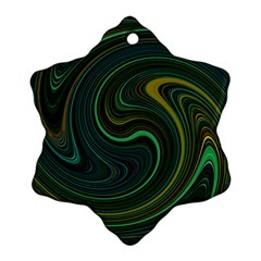 Dark Green Swirls Ornament (snowflake) by SpinnyChairDesigns