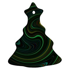 Dark Green Swirls Ornament (christmas Tree)  by SpinnyChairDesigns