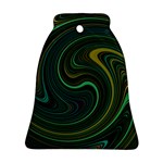 Dark Green Swirls Bell Ornament (Two Sides) Back