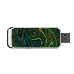 Dark Green Swirls Portable Usb Flash (one Side) by SpinnyChairDesigns